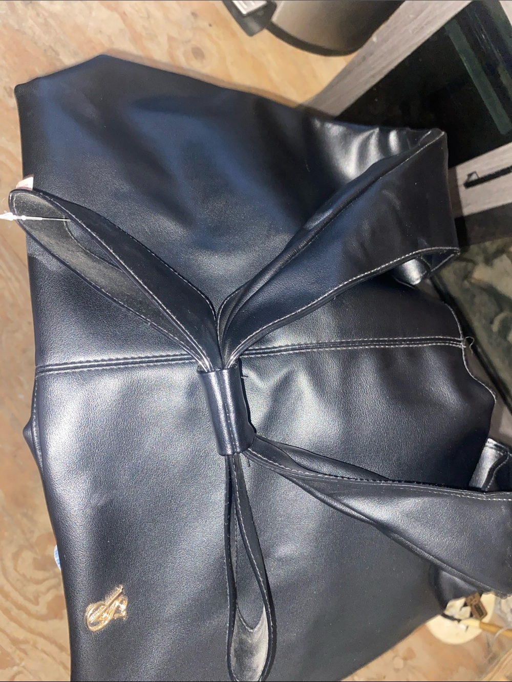 Victoria's Secret Black Tote Bag with Gold Accent